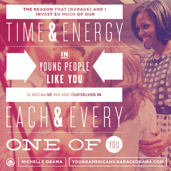 MichelleObama's tweet photo. Use your voice to keep us moving forward: http://t.co/MMsjDQRO