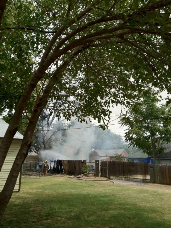 Detached garage on fire on 16th St.