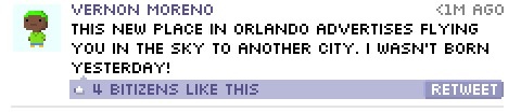 Funny BitBook post in Pocket Planes for iOS!