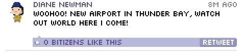 Funny BitBook post in Pocket Planes for iOS! #