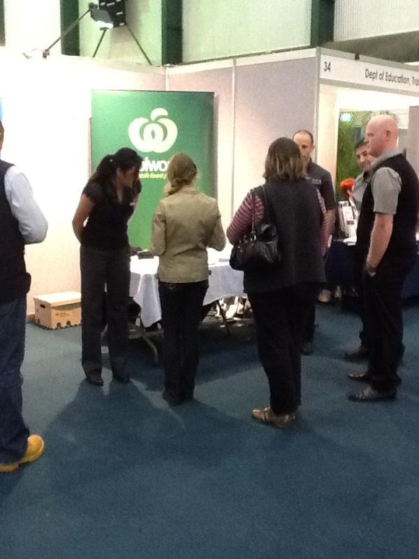 PetaHartley's tweet photo. Woolies and our other brands Showing our stuff at the Toowoomba career's expo @ USQ. Thanks HRBC! http://t.co/CvOMoi04