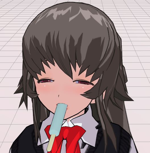 3Dカスタム少女にのアイスキャンディくわえさせたったw モデリングよりもデータを変換するのが地獄だったよ 