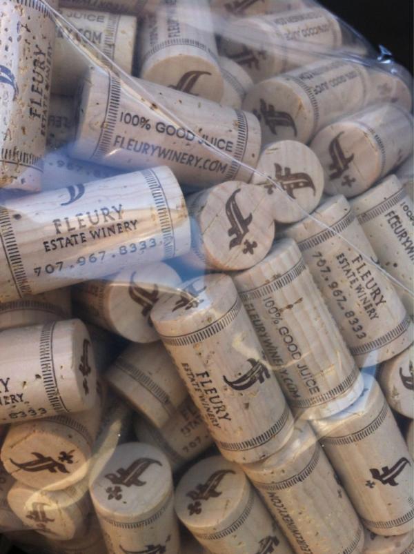 Corking the good juice.