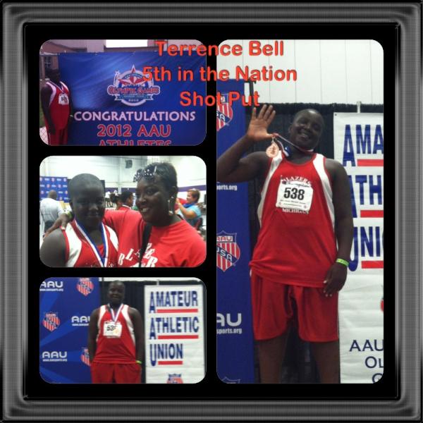 BlazersTC's tweet photo. Meanwhile Terrence Bell bags our First Medal of the trip in the Shot Put taking 5th place! Congrats! #Blazers http://t.co/iE6suj44