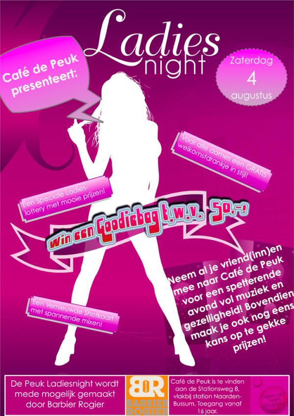 CafedePeuk's tweet photo. Kom allemaal naar de fantastische Ladiesnight as. zaterdag vanaf 21u in de Peuk en maak kans op super vette prijzen! http://t.co/UljKDT43