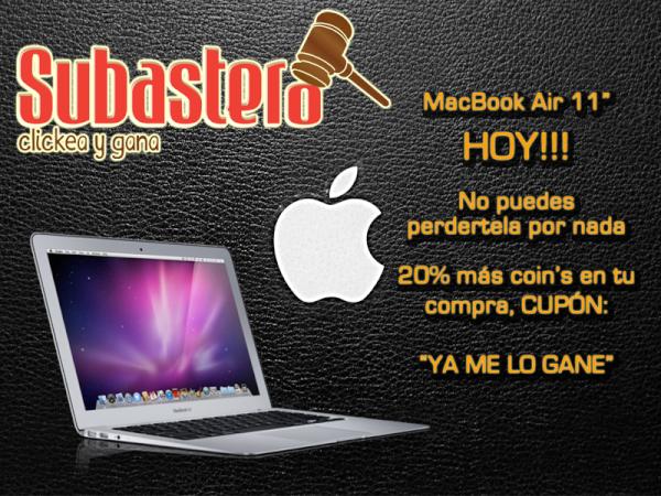 SubasteroMX's tweet photo. Falta muy poco para la subasta del día, prepara tus coin's que esta increible laptop puede ser tuya!! http://t.co/REf9Mj8G