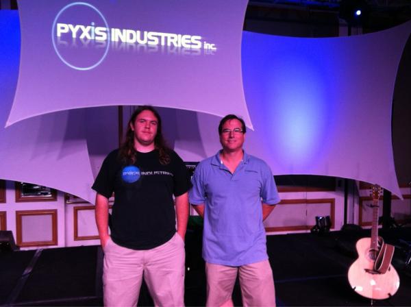 bradfrederici's tweet photo. RJ Givens and Alan Dicato of @pyxisindustries knocked it out of the park! Production for #vision2020conference http://t.co/DrMUIXXv