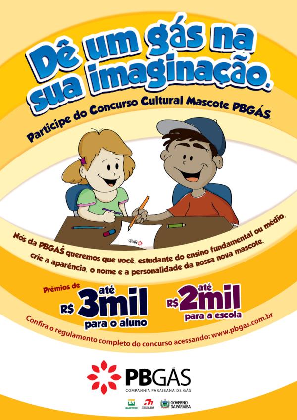 Conheça o Concurso Cultural Mascote PBGÁS, acesse nosso site: pbgas.com.br .