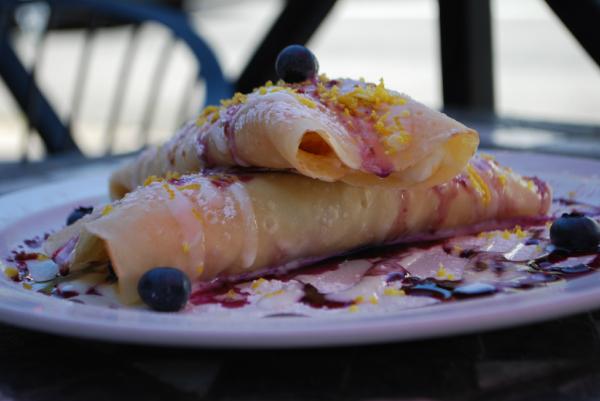 MelitasGreek's tweet photo. New delicious menu items -  Heavenly Crepes stuffed with cream cheese, orange and blueberries, oh my! http://t.co/QSo1xMbU