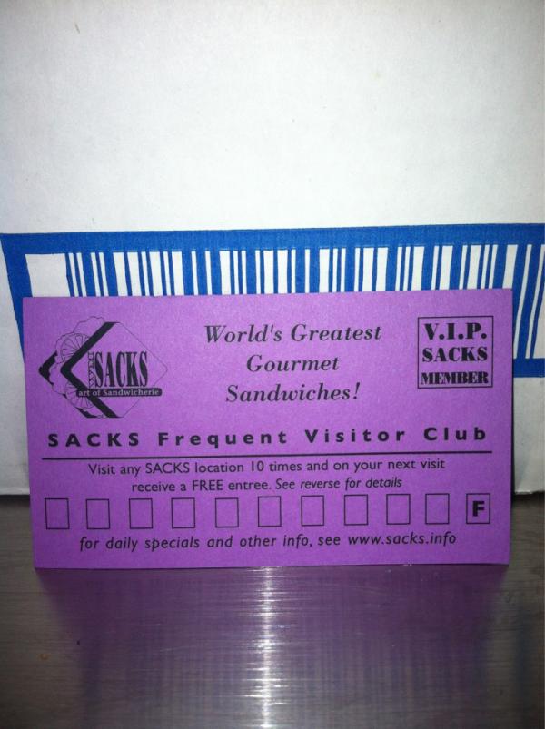 Sacks3rdAve's tweet photo. Many do not know we have punch cards!! On your next visit don't forget to ask for one http://t.co/QeLiABeU