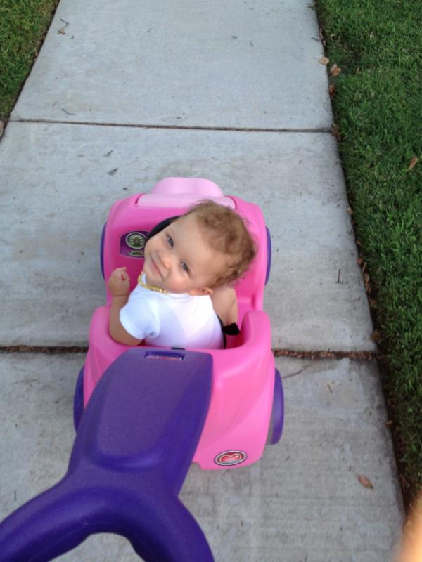 KealaRose's tweet photo. Lovin the new car gramma got...;) Ridin around the block waving and having babbling conversations with the neighbors! http://t.co/JarFgfzZ