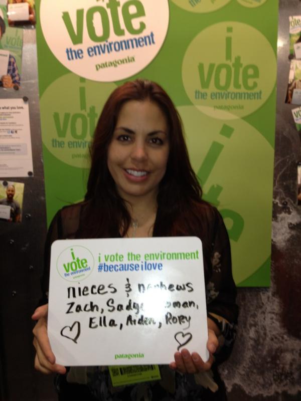 CaraChacon's tweet photo. I vote the environment #becauseilove my nieces and nephews! http://t.co/mb9ziSIq