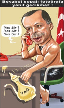 cumhuriyetgzt1's tweet photo. KARİKATÜR | Beyzbol sopalı fotoğrafa yanıt gecikmez! http://t.co/WLYtBSE1