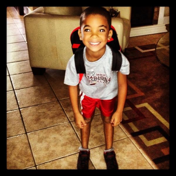 ShiftaTimeless's tweet photo. My lil man getting ready to head to summer camp reppin the Miami heat of course #tmlss http://t.co/OswfGH82