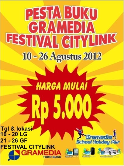 GramediaFcl's tweet photo. Hadiri lah Pesta Buku yang bertempat di Gramedia @festivalctylink #bdgupdate @BdgUpdate http://t.co/gZvPFdKQ