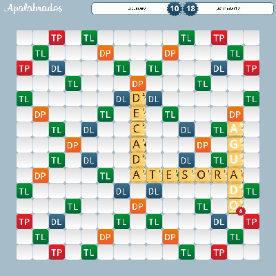 23Candida's tweet photo. ccquintero jugó 'AGUADO' por 8 puntos contra gonmaster10 @Apalabrados #EtermaxGames http://t.co/q5Fet7M0