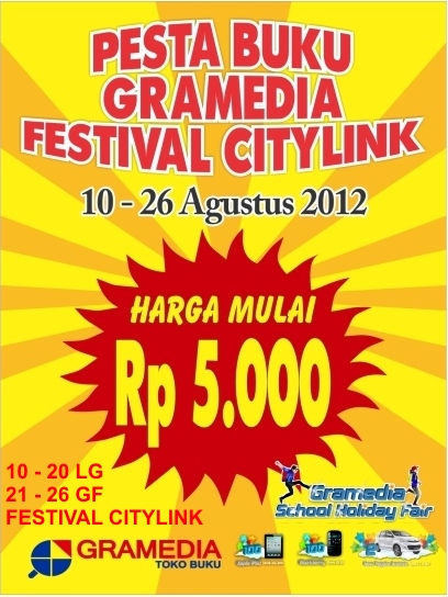GramediaFcl's tweet photo. Hadiri lah Pesta Buku yang bertempat di Gramedia @festivalctylink #bdgupdate @BdgUpdate http://t.co/X67q1M5x
