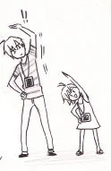 ラジオ体操。終わり。
一方さん半袖全部似合わん 