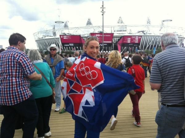 dannyfisher's tweet photo. Exciting times waiting for tonight's athletics. The worst queue seems to be for the the merchandising... http://t.co/aQwHFKk0