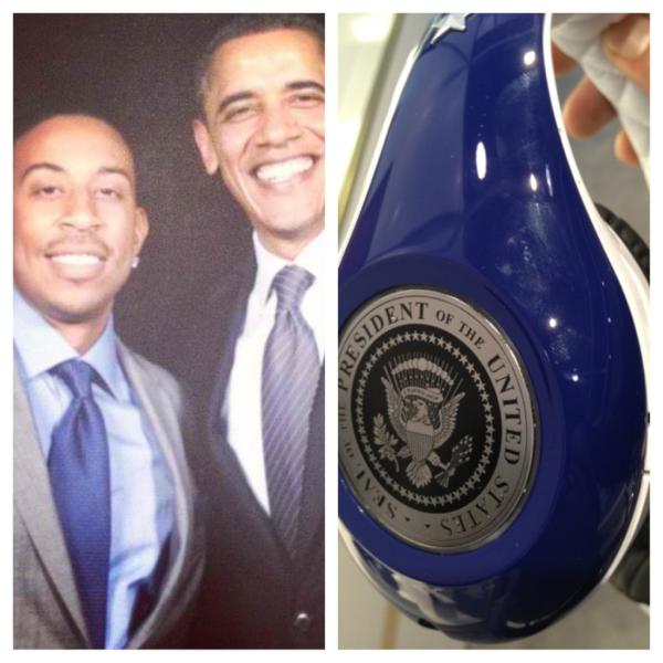 Ludacris's tweet photo. Happy Birthday President Obama! I hope you are enjoying your custom made @SoulbyLudacris headphones http://t.co/VAo2lWMP