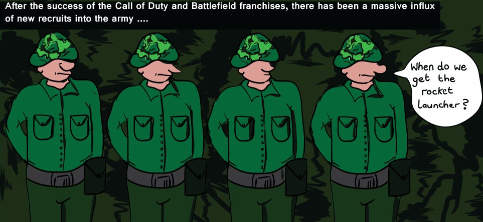 wookiewithwifi's tweet photo. #bf3 #CoD |  The CoD and BF3 army of the future! please follow for more gaming comics every other day. http://t.co/1XpiciVS