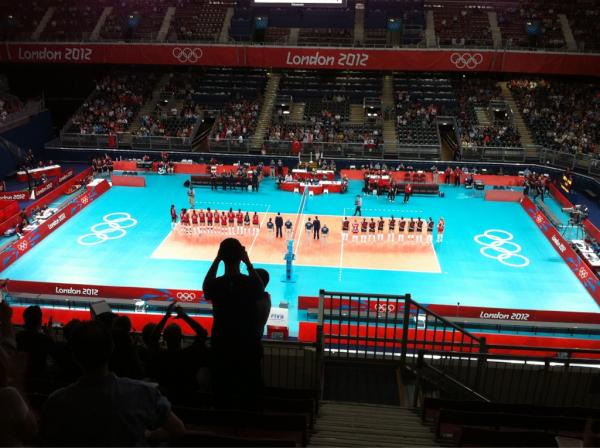 ClaireTibbott's tweet photo. Here at the Volleyball! Such a good atmosphere! Supporting the underdogs ofcourse! Go Turkey! http://t.co/Jhhf5OH7
