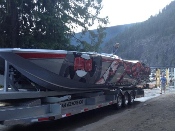 AustinPedersen1's tweet photo. The actual Miami vice boat lives just down the block from my cabin. 2000 horses in the stable with this big unit. http://t.co/15ZXQ3nO
