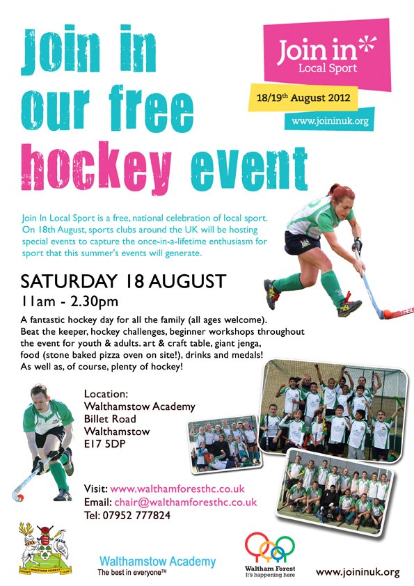 Inspired by the Olympics? Check out our join in day flyer or our website walthamforesthc.co.uk for FREE sessions.