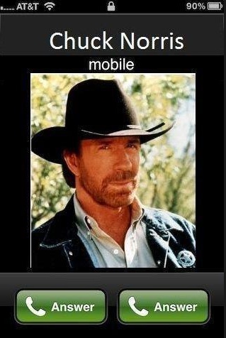 ChuckNorrisDid's tweet image. #TenWorstFeelings (photo) When Chuck Norris calls you on your iPhone: