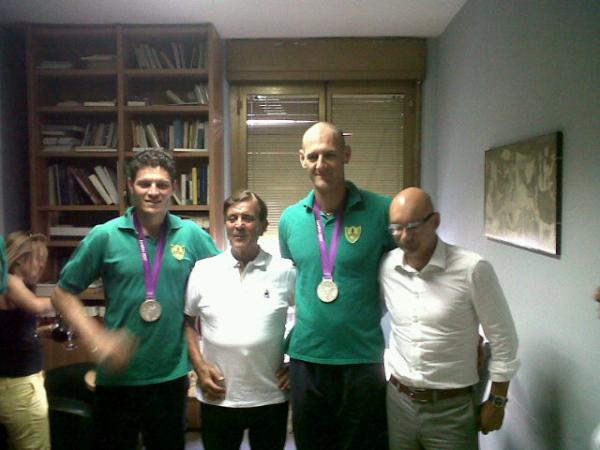 Visita d'eccezione per Latina Oggi. A portare il loro saluto la coppia d'argento di Londra2012 Sartori e Battisti.