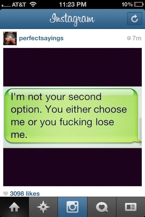 lyssalou_6's tweet image. Never ever will I let myself be an option #secondchoice #bullshit