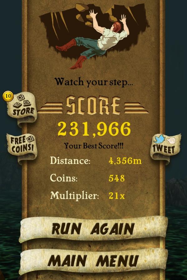 gmaxwellp's tweet photo. Temple run score http://t.co/lXwQ8hF0