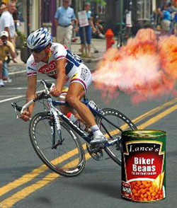 CyclingHumour's tweet photo. Lance is definitely not doping... here's the proof! http://t.co/HrsgWt6p