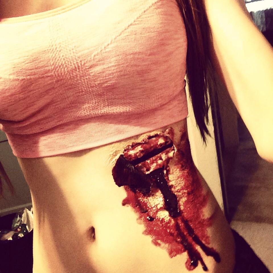 psychedelphi's tweet image. I did a thing #makeup #specialeffects #bone #art