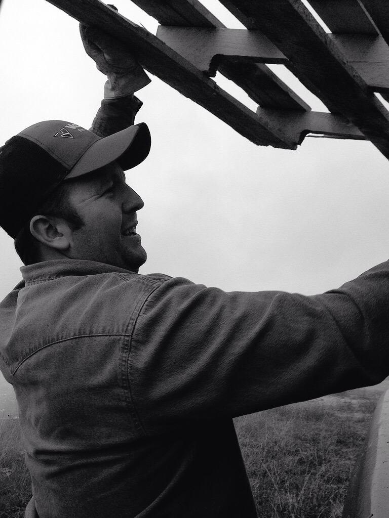 Rain, shine, or crazy cold--he works. And I sit in the warm truck. #ranchlife