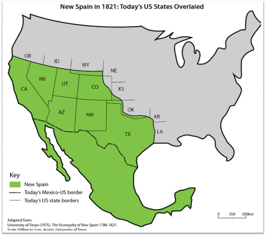 New spain. Мексиканская Империя 1821. Карта Мексики в 1821 году. Территории мексиканской империи. Первая Мексиканская Империя карта.
