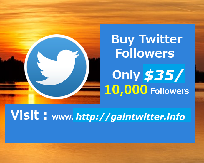 You can Become Twitter Famous quick !! buy 10k followers for only $35 at : goo.gl/FjGCEg