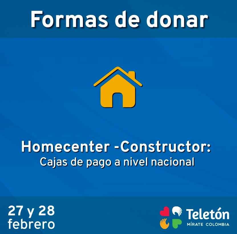 TeletonColombia's tweet photo. ¡Todos los colombianos a buscar su punto Homecenter más cercano!. ¡Vamos Colombia a donar ya! #MirateColombia http://t.co/cH4YOzWxi5