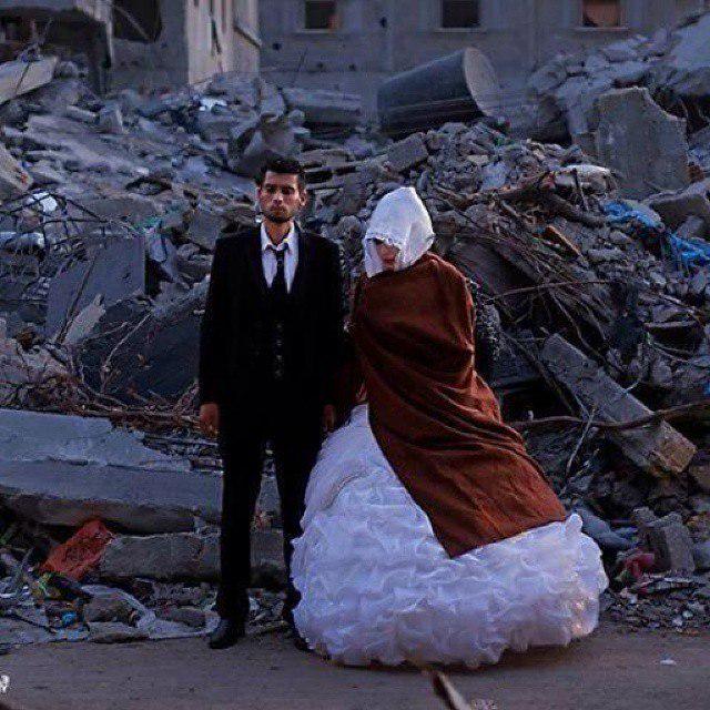 OpGaZa_1's tweet photo. They saved &amp; worked hard 2 live in peace #israHell took their dream away still managed 2 get married @Bea4Palestine http://t.co/BtJRlsNWaK