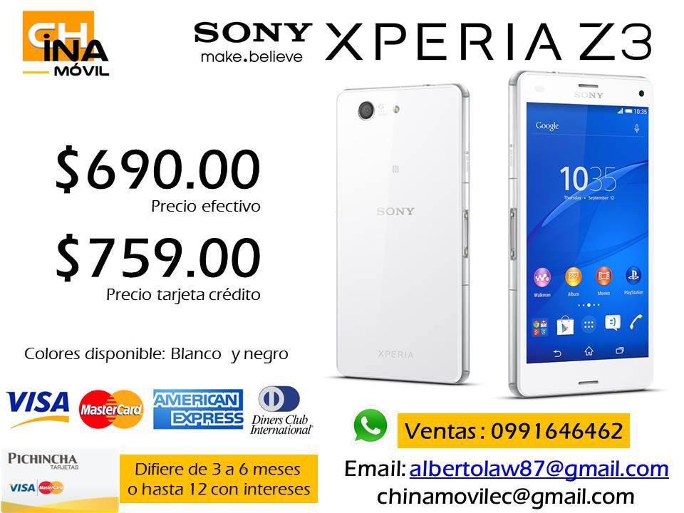chinamovilec's tweet photo. Sony xperia z3 en blanco y negro modelo D6653 nuevo de paquete desbloqueado para las operadoras http://t.co/TnIjuEVlbF