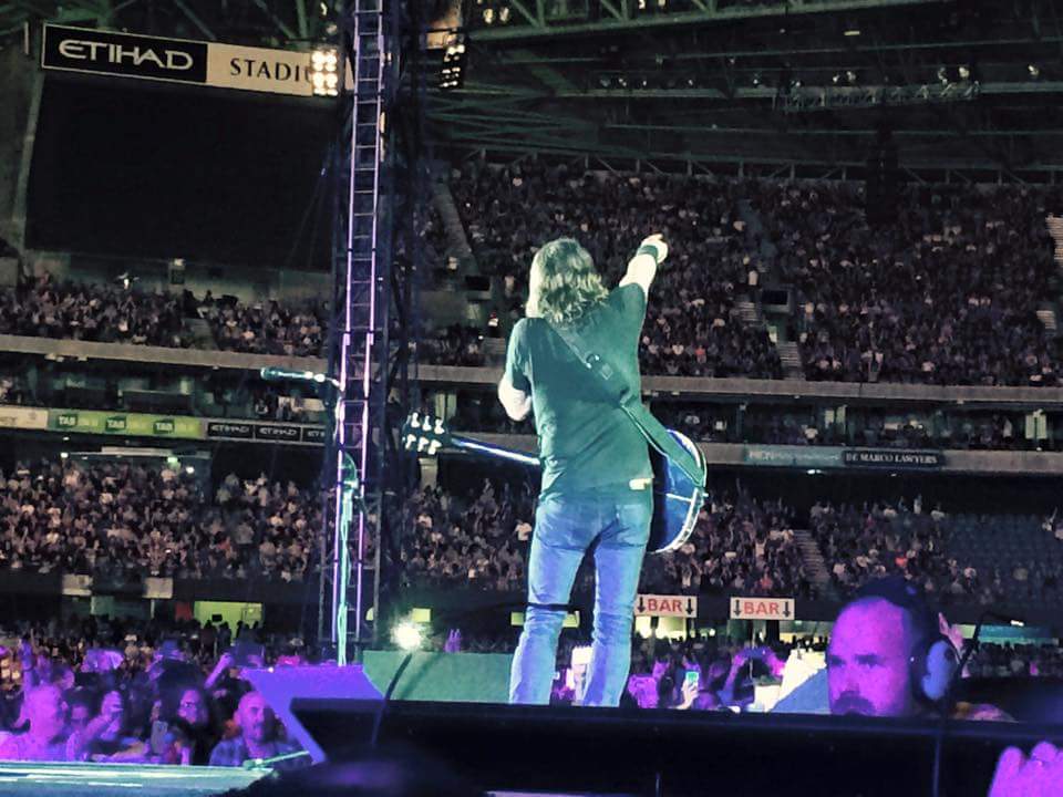 WinesToTheStars's tweet photo. #davegrohl from #backofstage last night in @Melbourne 58,000 people loved every moment. http://t.co/rYZdd58HxX