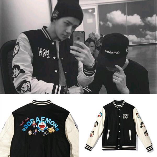 the_Jeunks's tweet photo. [PO till 12 March] Varsity Sehun 'New Era' Doraemon - cotton Fleece full bordir - 175rb - Line: gittaviana http://t.co/8xVhKz160t