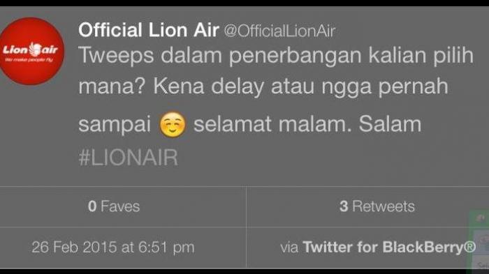 jogjamedia's tweet photo. Maskapai Lion Air pastikan tak punya akun Twitter, terkait ada akun @OfficialLionAir http://t.co/X9zuXxkb5f #infoINA http://t.co/Zx9PqzwOkF