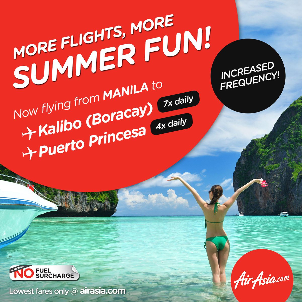 AirAsiaFilipino's tweet image. We’re adding more flights to your favorite summer destinations – Kalibo &amp;amp; Puerto Princesa! bit.ly/amazingFARES