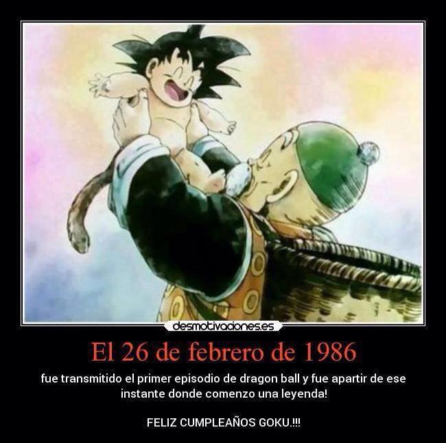 Gorosterrazu's tweet photo. Un día como hoy, pero de 1986 se transmitía el primer episodio de Dragon Ball ¡Feliz Cumpleaños SON GOKU! https://t.co/UoXuR0STLJ