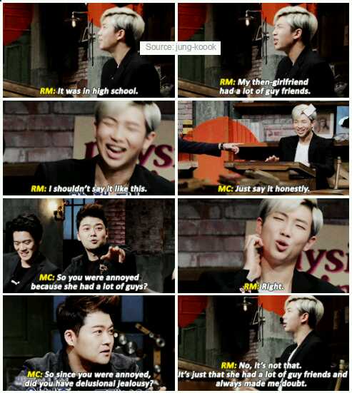 bts on Twitter: "namjoon talked abt his ex girlfriend lmao~ i'm sorry i