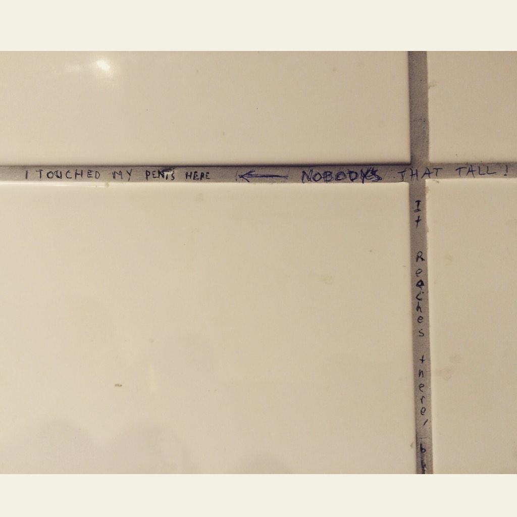 realryangullen's tweet photo. This is the best above urinal graffiti I've seen in a while http://t.co/VldFtPKZPz