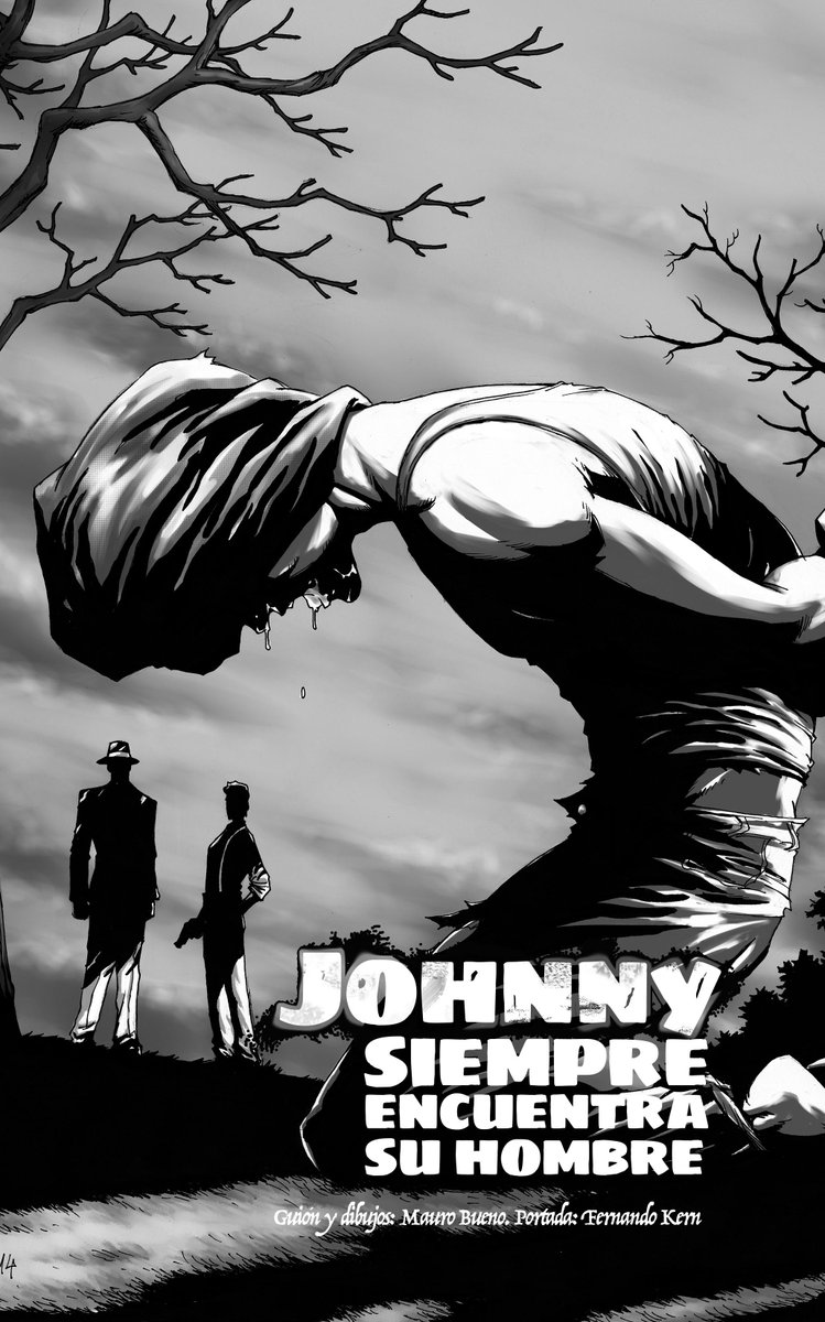 Portada realizada por Fernando Kern para "Johnny siempre encuentra a su hombre", de Mauro Bueno, en Quimera #02: