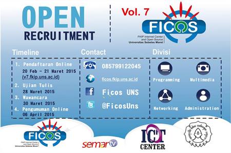Pendaftaran Open Recruitment #Ficosv7 ... 20 Februari - 21 Maret 2015 di v7.fkip.uns.ac.id