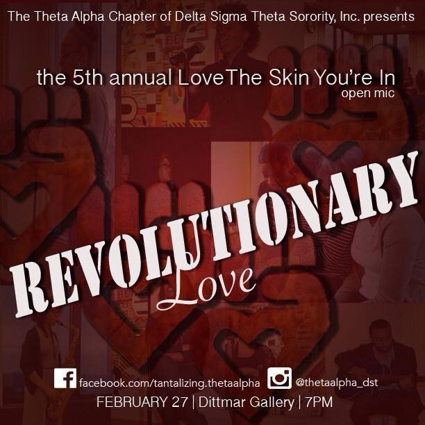 TAntalizingTA's tweet photo. TOMORROW NIGHT. Join us at the 5th Annual Love the Skin You're In Open Mic! Norris Lake Room, 7 PM http://t.co/RP9DUe9S3n